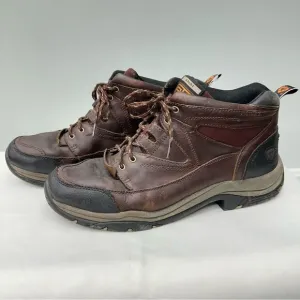 ariat technology ats terrain eco brown leather lace up work boots women's 13