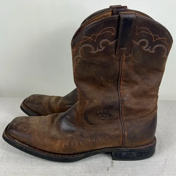 Ariat Western Boots Womens Size 7 B Brown Leather Pull On Style 18100