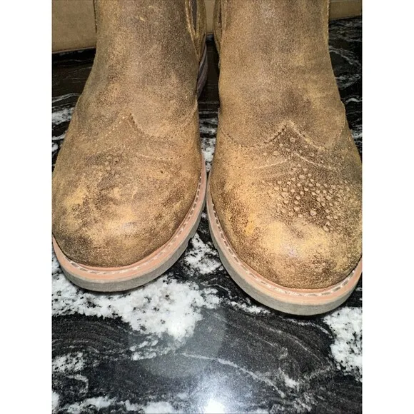 Ariat Wexford Brogue Women Pull On Leather Chelsea Boots In Brown Size US 8.5B