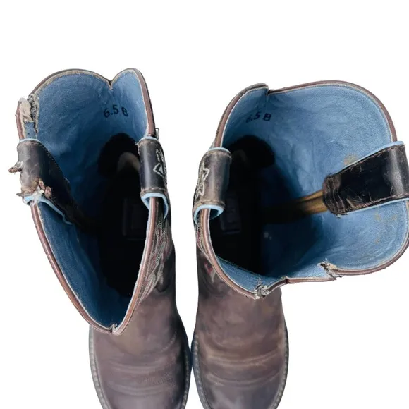 Ariat Womens Boots Probaby Western Full Grain Leather Pull On‎ Brown Size 6.5B
