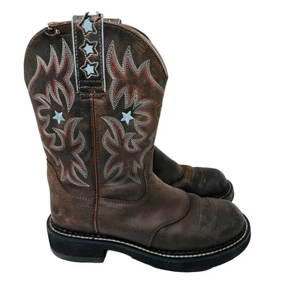 Ariat Womens Boots Probaby Western Full Grain Leather Pull On‎ Brown Size 6.5B