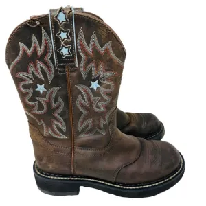 Ariat Womens Boots Probaby Western Full Grain Leather Pull On‎ Brown Size 6.5B
