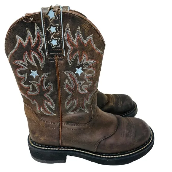 Ariat Womens Boots Probaby Western Full Grain Leather Pull On‎ Brown Size 6.5B