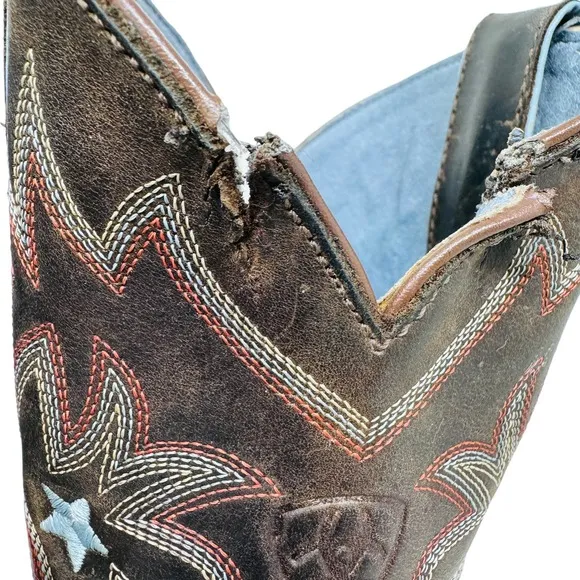 Ariat Womens Boots Probaby Western Full Grain Leather Pull On‎ Brown Size 6.5B