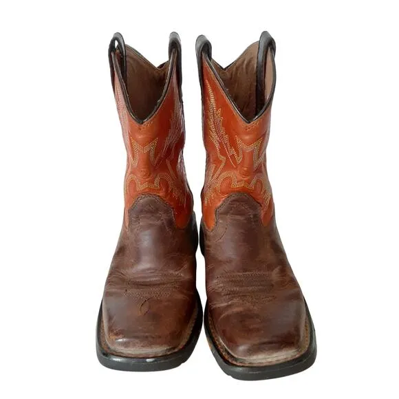 Ariat WorkHog Wide Western Boot Kids 7 Cowboy Boots Square Toe Orange Halloween