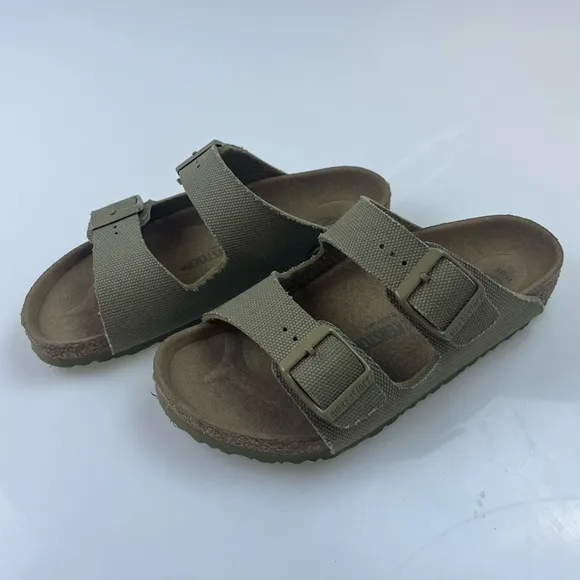 Arizona Vegan Textile Kids Sandals in Faded Khaki - Size 33 - N270-11