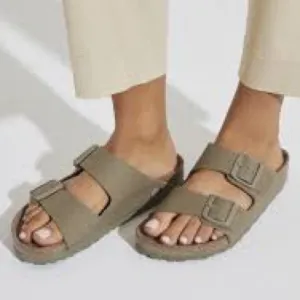 Arizona Vegan Textile Kids Sandals in Faded Khaki - Size 33 - N270-11