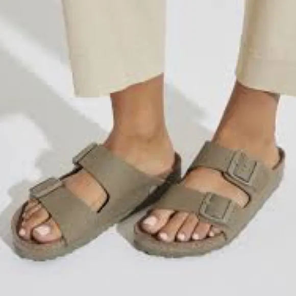 Arizona Vegan Textile Kids Sandals in Faded Khaki - Size 33 - N270-11