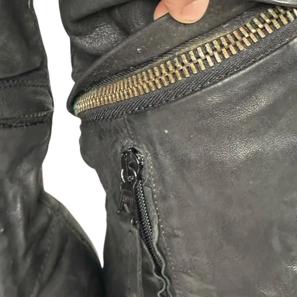 A.S 98 Black Leather Zipper Pull On Boots Size 38