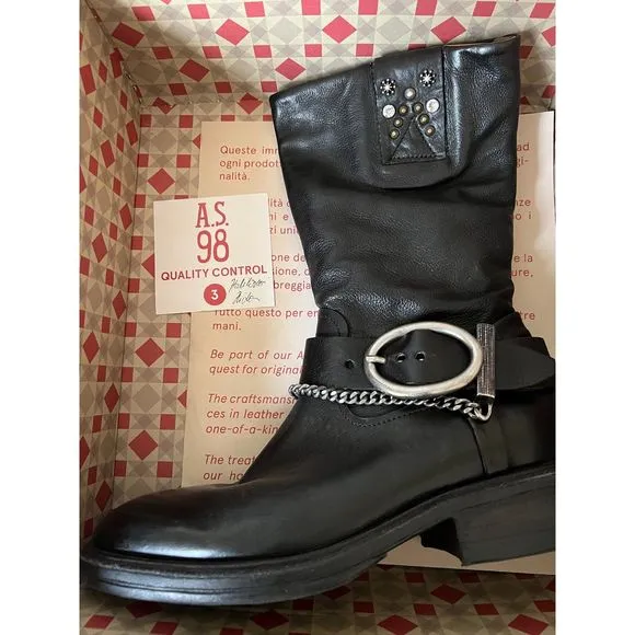 A.S. 98 mid-calf Frey Nero boots in EUC. Size 39 (8.5)