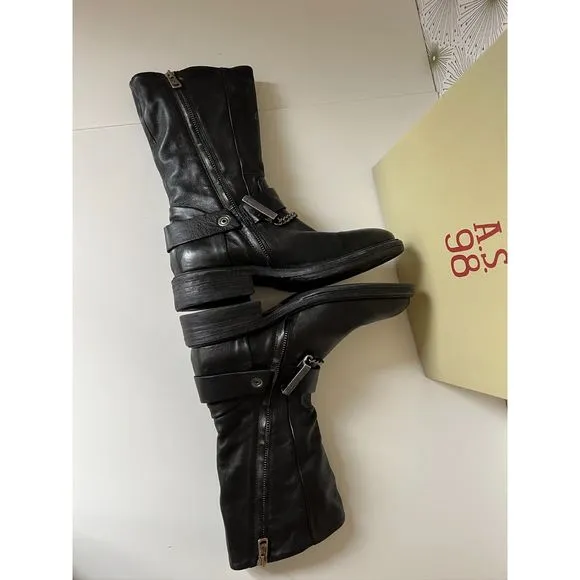 A.S. 98 mid-calf Frey Nero boots in EUC. Size 39 (8.5)
