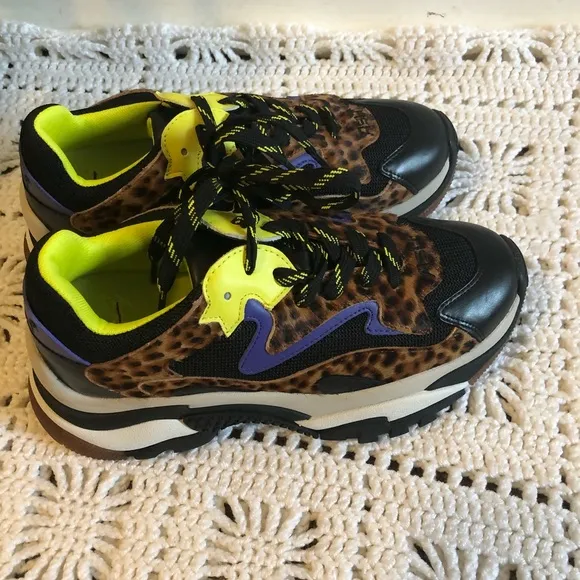 Ash ADDICT Sneakers Leopard Print Pony Hair