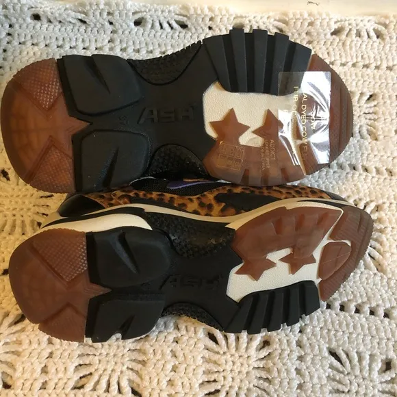 Ash ADDICT Sneakers Leopard Print Pony Hair