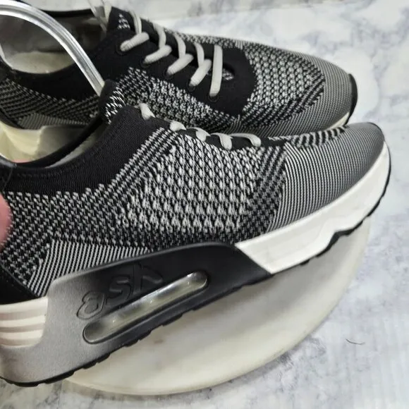 Ash Lucky Lace up Sneakers Womens 40 US 10 Black White Mesh Athletic Athleisure