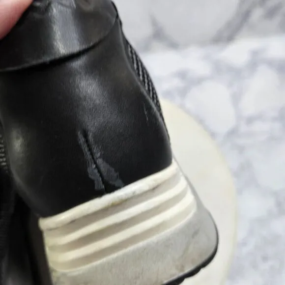 Ash Lucky Lace up Sneakers Womens 40 US 10 Black White Mesh Athletic Athleisure