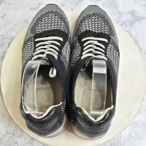 Ash Lucky Lace up Sneakers Womens 40 US 10 Black White Mesh Athletic Athleisure