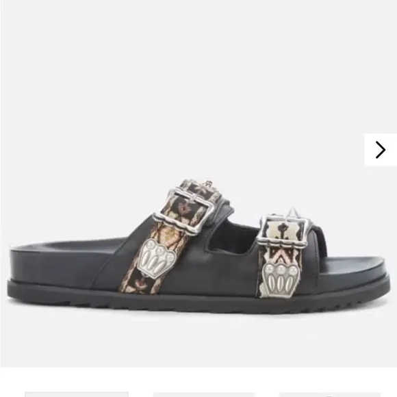 Ash Women's Ulysee Ethnic Ribbon Double Strap Sandals - Black
