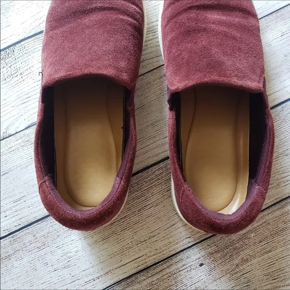 Athleta Leta Suede Slip On Platform Sneakers By Dr. Scholl’s in Cassis S…