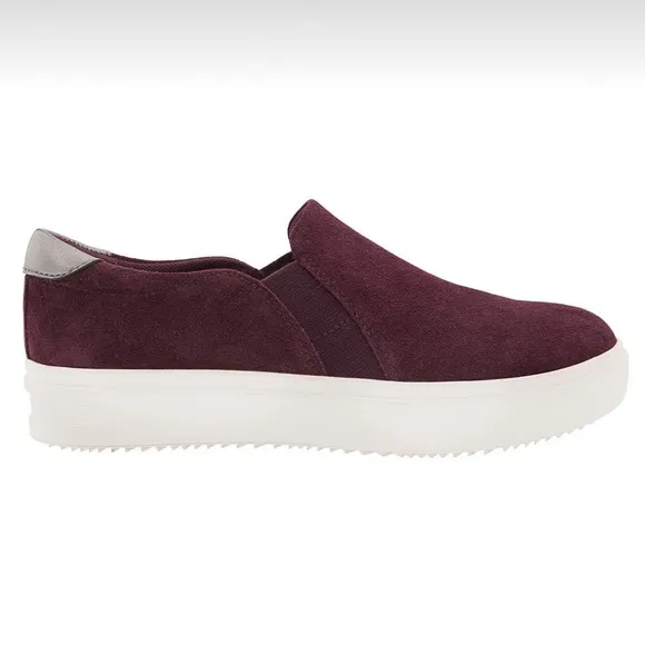 Athleta Leta Suede Slip On Platform Sneakers By Dr. Scholl’s in Cassis S…