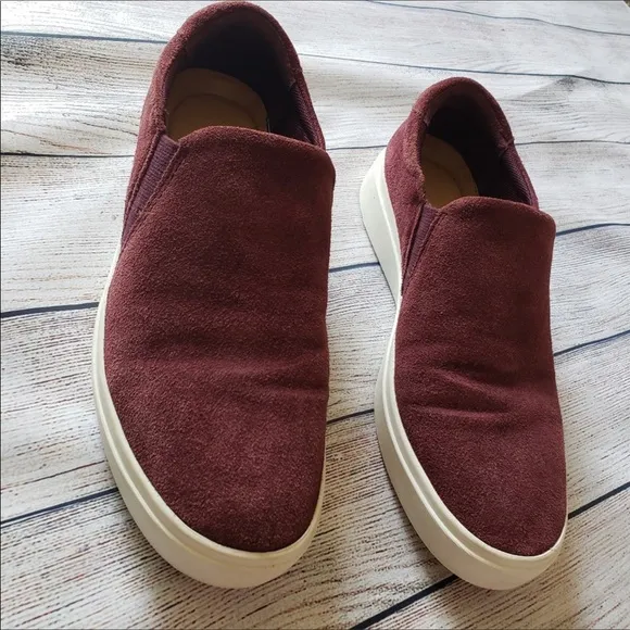 Athleta Leta Suede Slip On Platform Sneakers By Dr. Scholl’s in Cassis S…