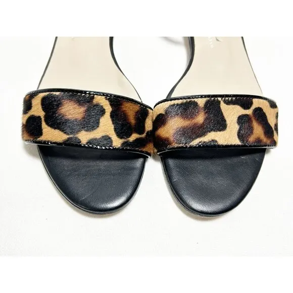 Attilio Giusti Leombruni Calf Hair Animal Print Ankle Strap Sandals -Sz 39.5 (9)