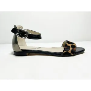 Attilio Giusti Leombruni Calf Hair Animal Print Ankle Strap Sandals -Sz 39.5 (9)