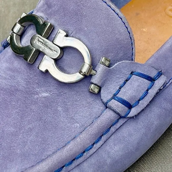 Auc Salvatore Ferragamo Suede  Drivers Loafers in Lilac