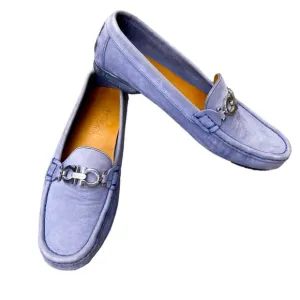 Auc Salvatore Ferragamo Suede  Drivers Loafers in Lilac