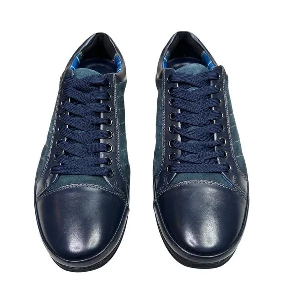 Auri Jimmi Blue Leather Lace-Up Sneakers - Men’s Size 8 (41)