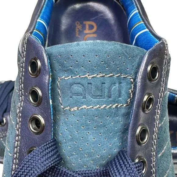 Auri Jimmi Blue Leather Lace-Up Sneakers - Men’s Size 8 (41)