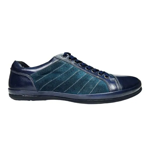 Auri Jimmi Blue Leather Lace-Up Sneakers - Men’s Size 8 (41)