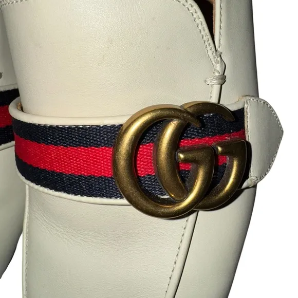 Authentic Gucci Pearl Heel Loafers – Size 37 (US 7)