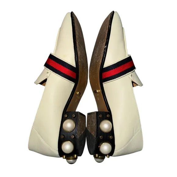 Authentic Gucci Pearl Heel Loafers – Size 37 (US 7)