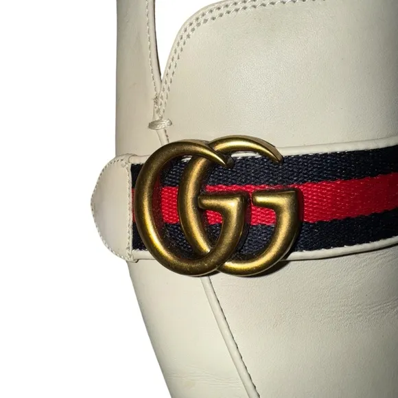 Authentic Gucci Pearl Heel Loafers – Size 37 (US 7)