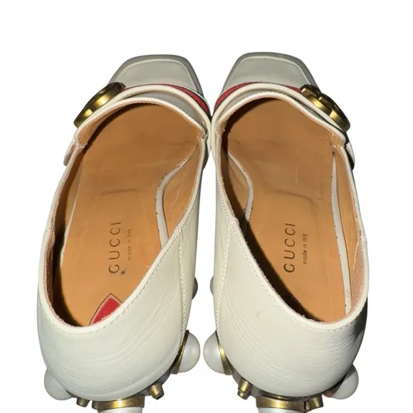 Authentic Gucci Pearl Heel Loafers – Size 37 (US 7)
