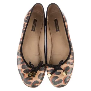 Authentic Louis Vuitton Leopard Ballet Flats Slip On Shoes Size IT 37.5/US 7-7.5