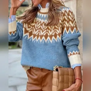 Autumn And Winter Casual Fashion Thick Fair Isle Christmas Sweater Pullover