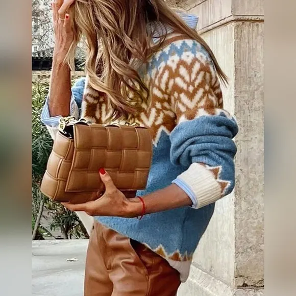 Autumn And Winter Casual Fashion Thick Fair Isle Christmas Sweater Pullover
