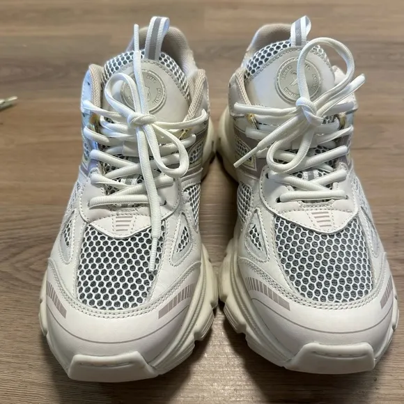 AXEL ARIGATO White and Beige Athletic Sneakers