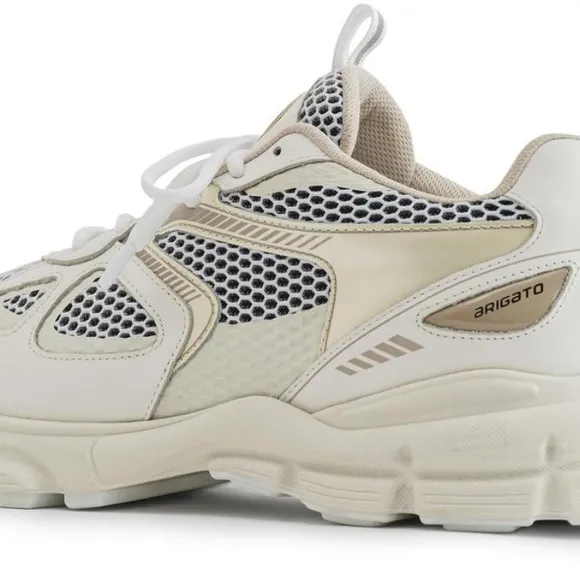 AXEL ARIGATO White and Beige Athletic Sneakers