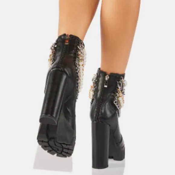AZALEA WANG ALL CHAINED UP  Platform Boots ( BRAND NEW !!! )