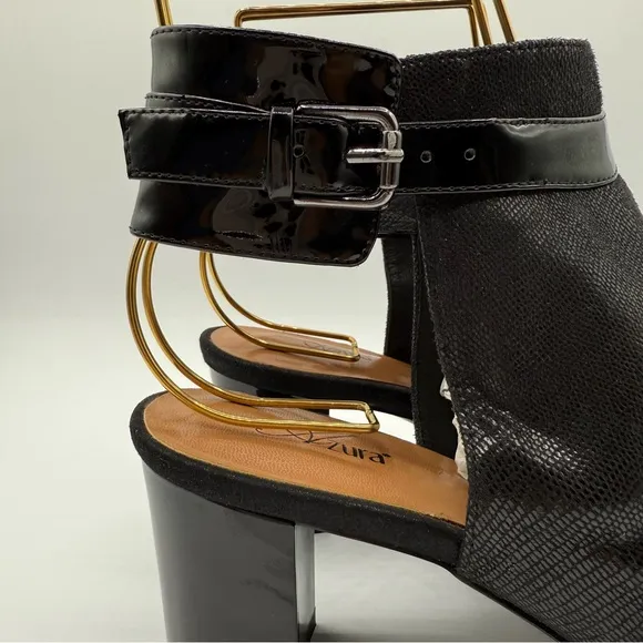 Azura by Spring Step Voljeti Black Heeled Sandals Size 41 / 9.5 - 10