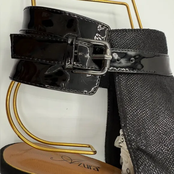 Azura by Spring Step Voljeti Black Heeled Sandals Size 41 / 9.5 - 10