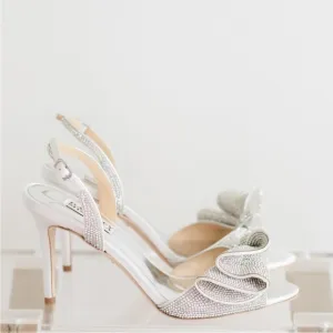Badgley Mischka Women's Rennie Heeled Sandal Elegant Silver High Heel Sandal 9.5