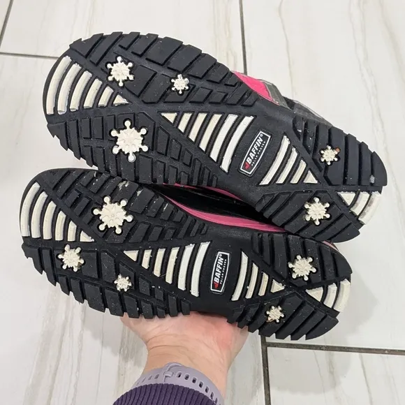 Baffin Polar Proven Cheree Youth Snow Boots Pink Black Waterproof Insulated 1Y