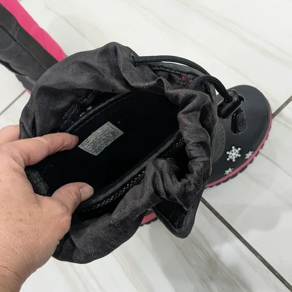 Baffin Polar Proven Cheree Youth Snow Boots Pink Black Waterproof Insulated 1Y