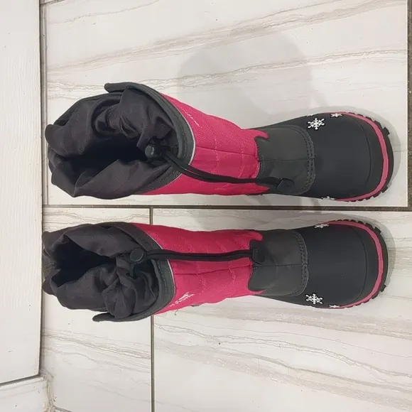 Baffin Polar Proven Cheree Youth Snow Boots Pink Black Waterproof Insulated 1Y