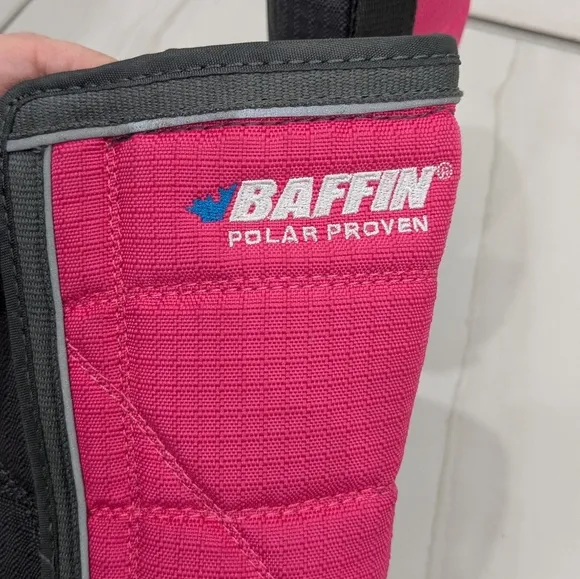 Baffin Polar Proven Cheree Youth Snow Boots Pink Black Waterproof Insulated 1Y