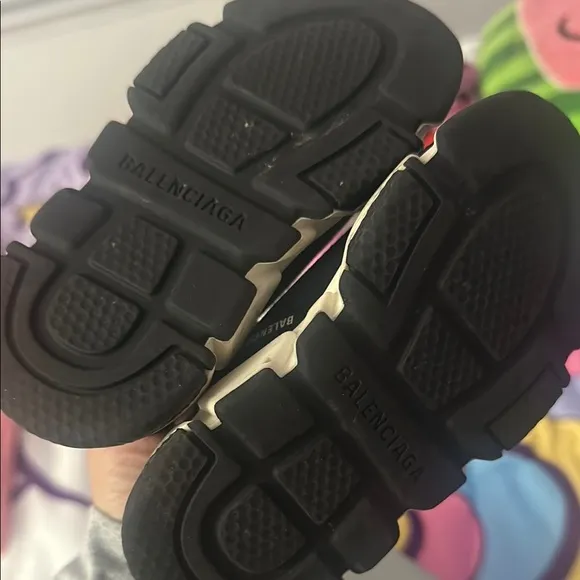Balenciaga Black Knit Sneakers with White Sole