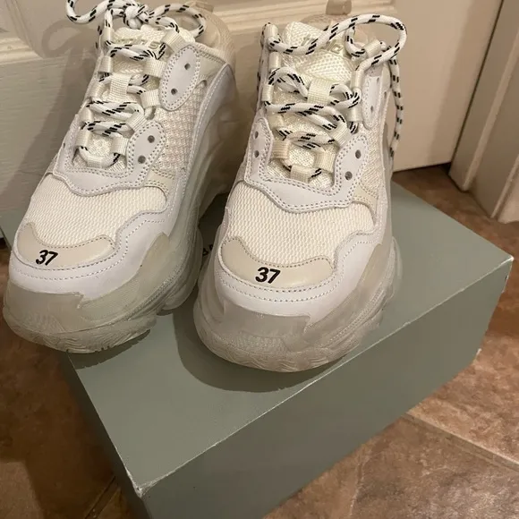 Balenciaga Cream and White Sneakers